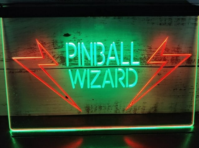 Pinball Wizard Two Tone Illuminated Sign