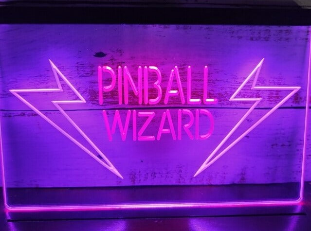 Pinball Wizard Two Tone Illuminated Sign