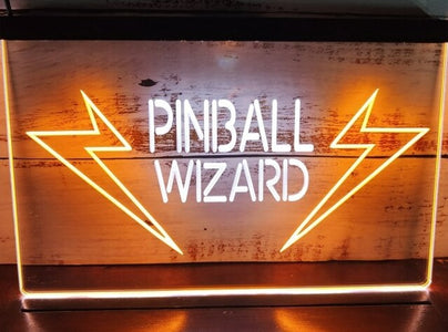 Pinball Wizard Two Tone Illuminated Sign