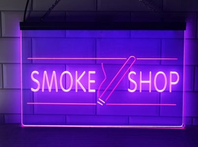 Smoke Shop Two Tone Illuminated Sign