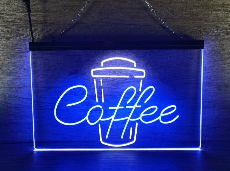 Coffee Cup Take Out Two Tone Illuminated Sign