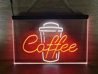 Coffee Cup Take Out Two Tone Illuminated Sign