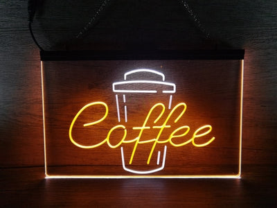 Coffee Cup Take Out Two Tone Illuminated Sign