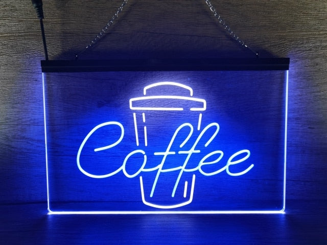 Coffee Cup Take Out Two Tone Illuminated Sign