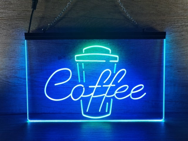 Coffee Cup Take Out Two Tone Illuminated Sign
