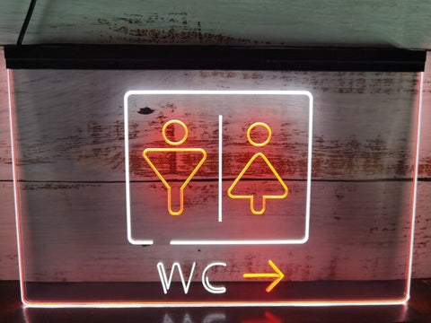 Image of WC Restroom Toilet Two Tone Illuminated Sign