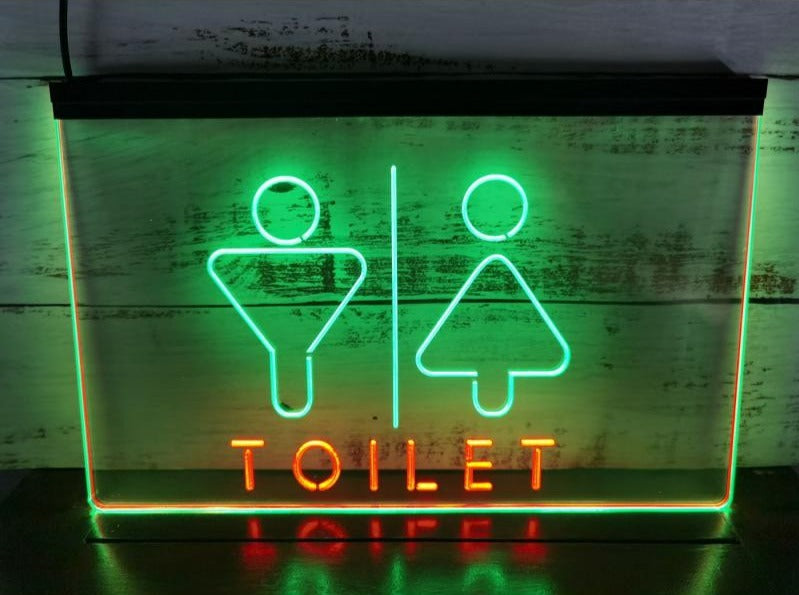Male and Female Toilet Two Tone Illuminated Sign