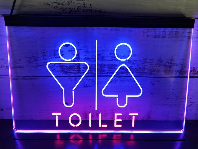Male and Female Toilet Two Tone Illuminated Sign