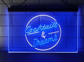 Cocktails and Dreams Two Tone Illuminated LED Neon Sign