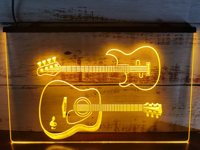 Rock N Roll Guitars Illuminated Sign