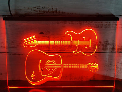 Rock N Roll Guitars Illuminated Sign