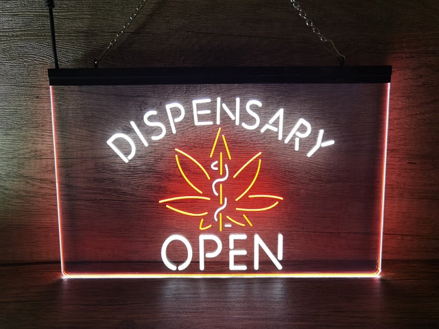 Dispensary Open Medical Marijuana Two Tone Illuminated Sign