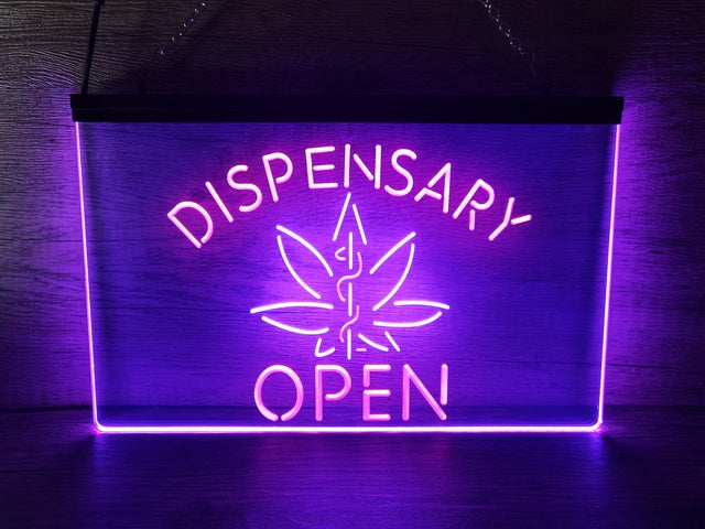 Dispensary Open Medical Marijuana Two Tone Illuminated Sign
