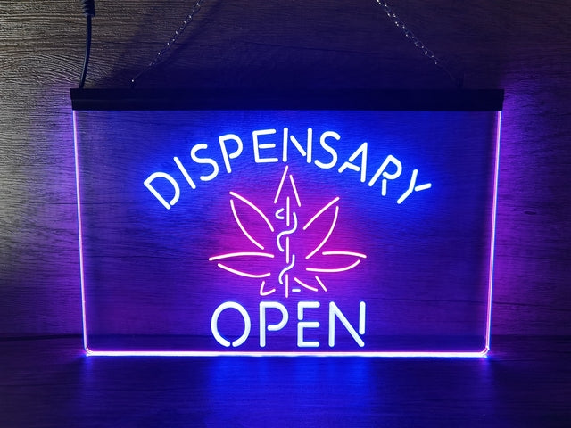 Dispensary Open Medical Marijuana Two Tone Illuminated Sign