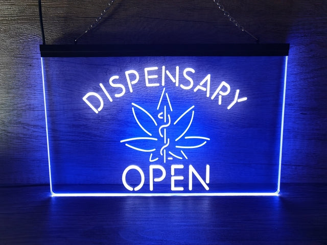 Dispensary Open Medical Marijuana Two Tone Illuminated Sign