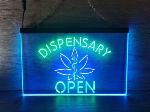 Image of Dispensary Open Medical Marijuana Two Tone Illuminated Sign