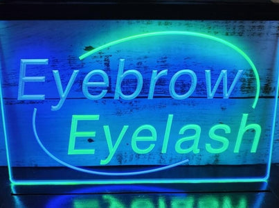 Eyebrow Eyelash Beauty Two Tone Illuminated Sign