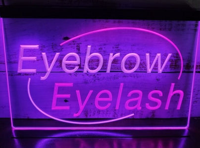 Eyebrow Eyelash Beauty Two Tone Illuminated Sign