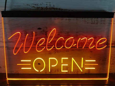 Image of Welcome Open Two Tone Illuminated Sign
