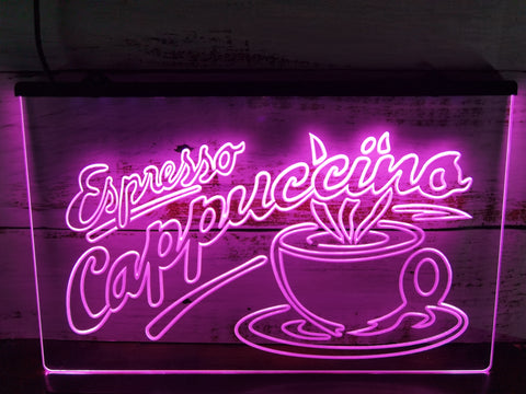 Image of Espresso Cappuccino Coffee Illuminated Sign