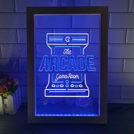 Arcade Game Room Two Tone Sign - Luxury Framed Edition
