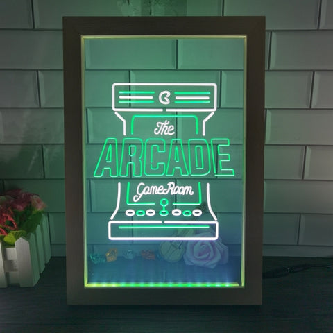 Image of Arcade Game Room Two Tone Sign - Luxury Framed Edition