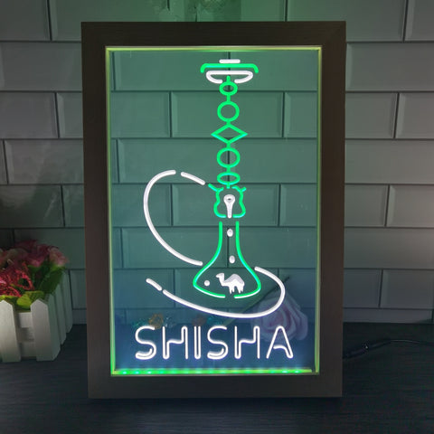 Image of Shisha Hookah Two Tone Sign - Luxury Framed Edition