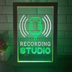 Recording Studio Microphone Two Tone Sign - Luxury Framed Edition