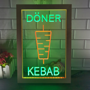Doner Kebab Two Tone Sign - Luxury Framed Edition