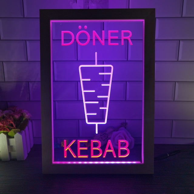 Doner Kebab Two Tone Sign - Luxury Framed Edition