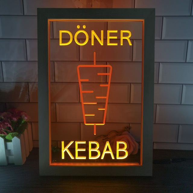 Doner Kebab Two Tone Sign - Luxury Framed Edition