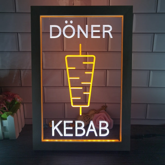 Doner Kebab Two Tone Sign - Luxury Framed Edition