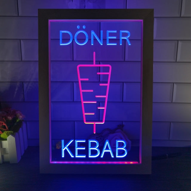 Doner Kebab Two Tone Sign - Luxury Framed Edition
