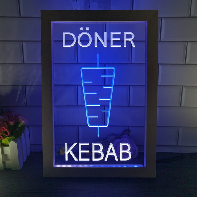 Doner Kebab Two Tone Sign - Luxury Framed Edition