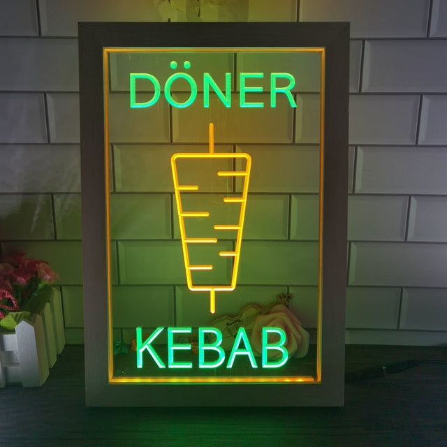 Doner Kebab Two Tone Sign - Luxury Framed Edition