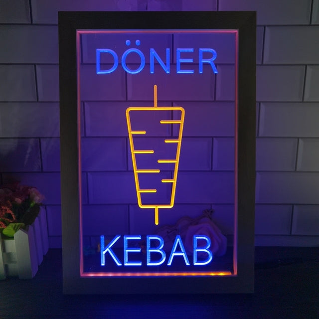 Doner Kebab Two Tone Sign - Luxury Framed Edition