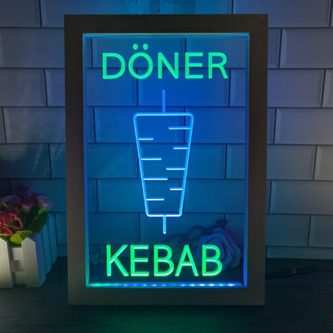 Image of Doner Kebab Two Tone Sign - Luxury Framed Edition