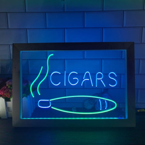 Image of Cigars Two Tone Sign - Luxury Framed Edition