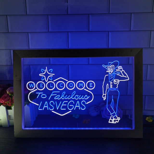 Welcome to Las Vegas Two Tone Sign - Luxury Framed Edition