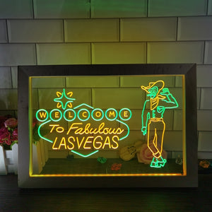 Welcome to Las Vegas Two Tone Sign - Luxury Framed Edition
