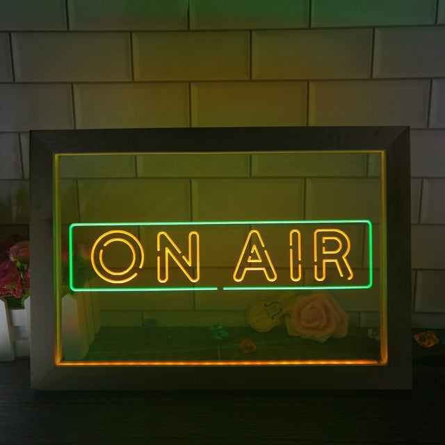 ON AIR Recording Studio Two Tone Sign - Luxury Framed Edition