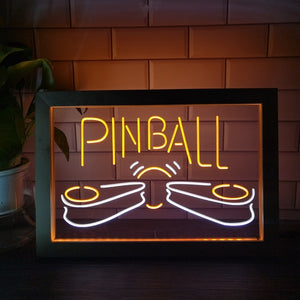Pinball Machine Flippers Two Tone Sign - Luxury Framed Edition