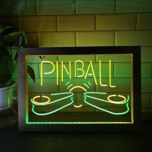 Pinball Machine Flippers Two Tone Sign - Luxury Framed Edition