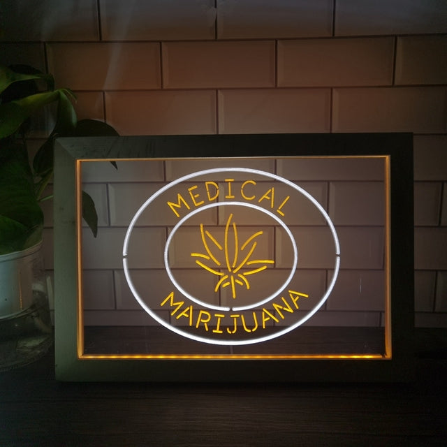 Medical Marijuana Two Tone Sign - Luxury Framed Edition