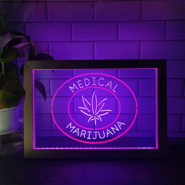 Medical Marijuana Two Tone Sign - Luxury Framed Edition