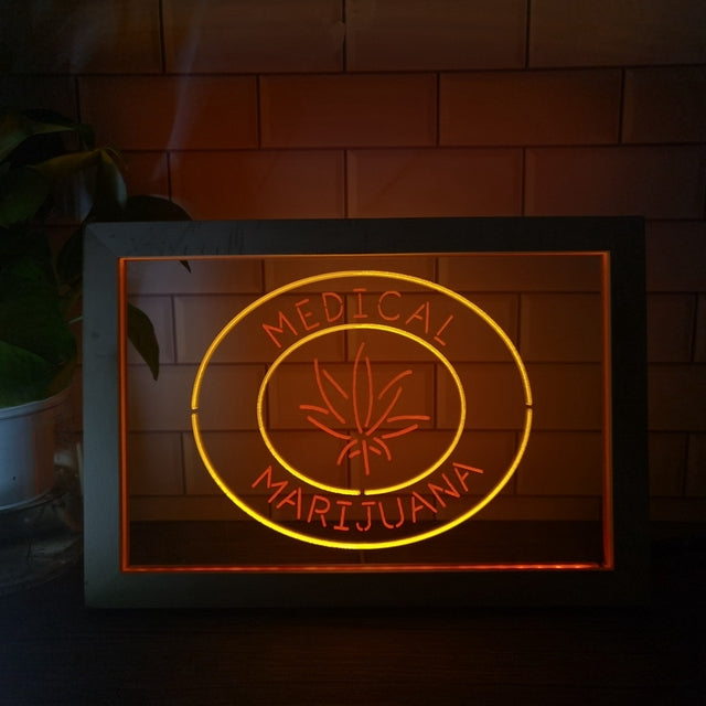 Medical Marijuana Two Tone Sign - Luxury Framed Edition