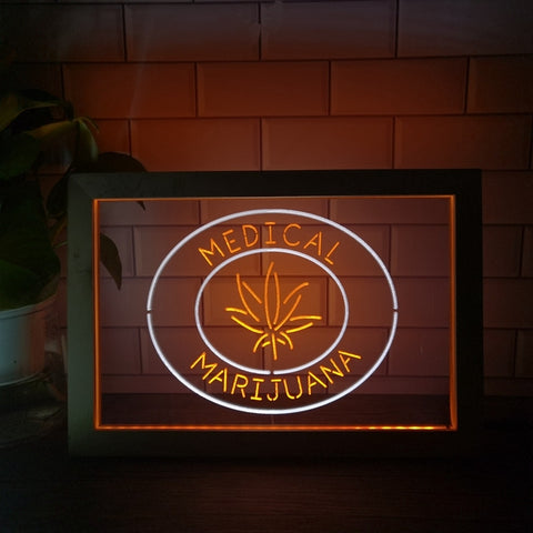 Image of Medical Marijuana Two Tone Sign - Luxury Framed Edition
