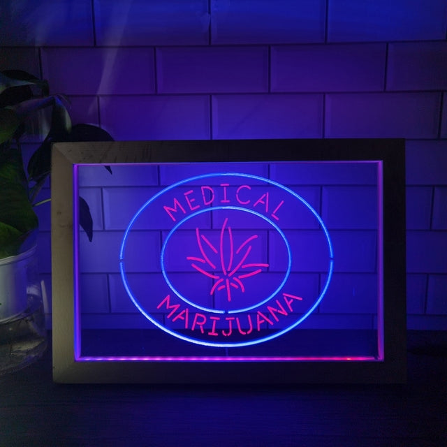 Medical Marijuana Two Tone Sign - Luxury Framed Edition