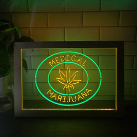 Medical Marijuana Two Tone Sign - Luxury Framed Edition