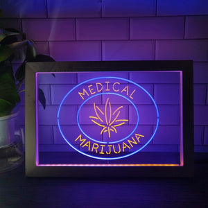Medical Marijuana Two Tone Sign - Luxury Framed Edition
